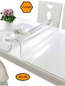 Resim MRT PLASTİK 1,2 mm PVC MASA ÖRTÜSÜ, ŞEFFAF MASA KAPLAMASI, 80x80 