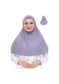 Resim Modish Group Hazır Başörtüsü Pratik İslami Giyim Penye Peçeli Türban Namaz İçin Yumuşak Eşarp Gri 