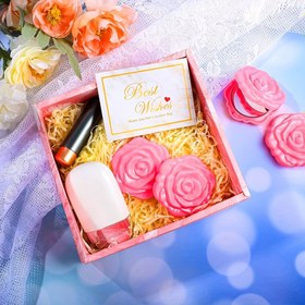 Resim 1/6/9 adet Pembe Gül Yaprak Şeklinde Taşınabilir Kompakt Makyaj Aynası, Katlanabilir, Plastik, Cilalı Yüzey, Alkol İçermeyen, Pille Çalışmaz, Masaüstü Montajlı, Düğün Partisi Konukları, Gelinlik Hediyeleri için 