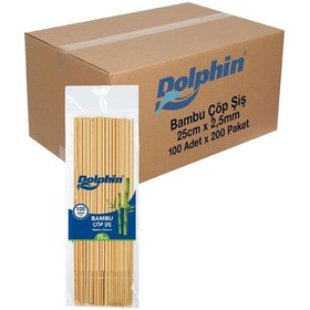 Resim Supertrend Bambu Çöp Şiş 25cm X 2,5mm 100 Adet X 200 Paket Koli 