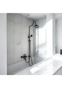 Resim İsaoğlu Yapı Siyah Duş Sistemi Duş Başlığı Batarya Dahil Klasik Tasarım Siyah 