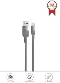 Resim Torima U18 Gri USB İle Lightning Şarj ve Data Kablosu 