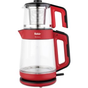 Resim Fakir Bestea 1900 W Cam Çay Makinesi Kırmızı Siyah 
