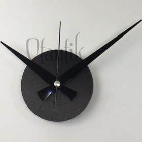 Resim Otantik Metal Göbek Siyah Renk Saat Motor Akrep Yelkovan Standart Boy 