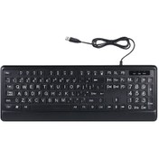 Resim Lemestar Büyük Tuşlu Usb Klavye - Yaşlılar Ve Görme Engelliler İçin Arka Aydınlatmalı Rahat Yazım 