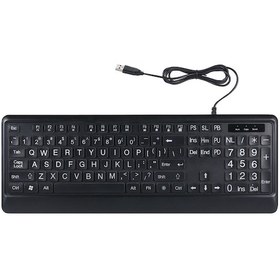 Resim Lemestar Büyük Tuşlu Usb Klavye - Yaşlılar Ve Görme Engelliler İçin Arka Aydınlatmalı Rahat Yazım 