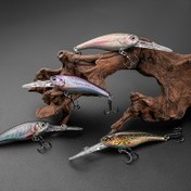 Resim 1 adet JOHNCOO 58mm/0.2oz Minnow Shad Jerkbait Crankbait - Derin Dalış Uzun Atış Balıkçılık Yemi ile 3D Baskılı Gerçekçi Renkler, Bas ve Turna için ABS Sert Yem, JOHNCOO 