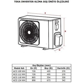 Resim Teka ACI 109 WH - ACO 109 WH A++ 10000 BTU Duvar Tipi Klima 