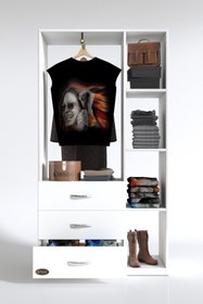 Resim Kenzlife Giysi Dolabı Ökkeş 175*90*40 Byz Gardırop 3 Çekmeceli 