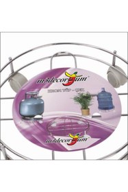 Resim M3DECORİUM Kaliteli Dengeli Üç 3 Tekerlekli Paslanmaz Çelik Cam Damacana Çek Çek Sür Çekçek Araba Rafı 