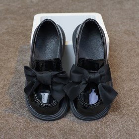 Resim 2025 Sonbahar Yeni Moda Kızlar için Şık Fiyonklu Siyah Loaferler, Kolej Tarzı Kadın Loaferleri 