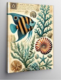Resim Kanvas Tablo Tropik Balıklar Ve Mercan, 50 X 70 