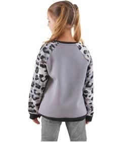 Resim Denokids Leopar Peluş Kız Çocuk Sweatshirt Çok Renkli 
