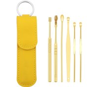 Resim Mufunye Kulak Temizleme Aleti, Taşınabilir, Saklama Çantasıyla Birlikte, 6 Parçalı Set Sarı 