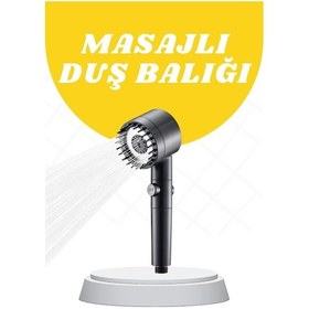 Resim Ilkeshop Duş Başlığı Yüksek Basınçlı Masaj Taraklı 3 Kademeli Çok Renkli 