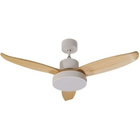 Resim Alsanfan Darkwind Beyaz Motor Krem Kanat Aydınlatmalı Tavan Vantilatörü 