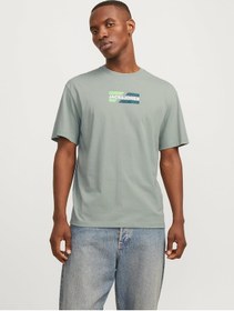 Resim Jack&jones Jjecorp Graphıc Tee Erkek T-shirt 12268415 Iceberg Green Yeşil 