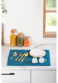 Resim Porsima 3139-2 2li Mikrofiber Tezgah Üstü Kurutma Matı Kurulama Bezi Süper Emici Bulaşıklık Mavi Mavi 