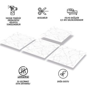 Resim Tink Kendinden Yapışkanlı Sılver Desenli Pvc Karo 30x30 Cm 