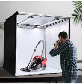Resim Kenly Profesyonel Stüdyo Led Işıklı Ürün Fotoğraf Çekim Çadırı 80 x 80 CM 
