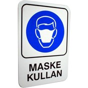 Resim İzmir Fırça 16x24 cm Maske Kullan PVC Tabela (İZ-552333) 