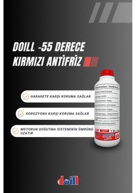 Resim Doill -55 / -56 Derece Hazır Karışım 1.5 Litre Kırmızı Organik Antifriz - G12 