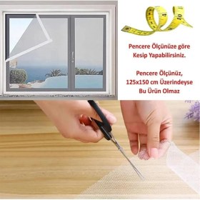 Resim Nublado Beyaz Hazır Sineklik Tülü (150X125 Cm) Çift Kat Sök Tak Pratik Yıkanabilir Pencere Kapı Sinekliğimft 