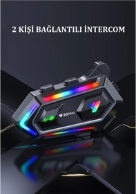 Resim 2 Intercom Bağlantılı Rgb Işıklı Bluetooth Motosiklet Kask Kulaklık Bt5.3 Stereo Su Geçirmez 