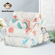Resim Bindimonkey 5 Adet Yumuşak ve Emici Çocuk Havlusu - Sevgili Baskılı Kare Peçete, İnce Hafif Bej Renkli, Cadılar Bayramı, Şükran Günü ile Noel işleri hediye sepetine uygun 