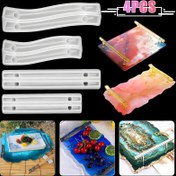 Resim DIY Sanat El İşleri Depolama Dolapları, Dolaplar, Servis Tahtaları, Takı Tepsileri, Çekmeceler, Meyve Tabakları için 4'lü Tepsi Saplı Reçine Kalıp Silikon Epoksi Döküm Kalıpları 