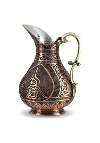 Resim Sultan Tuğralı Eskitme Keski Osmanlı Bakır Sürahi 