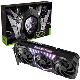 Resim Galax GeForce 58NZN6MDCXHO RTX 5080 HOF Gaming Black Edition 1 - Click OC 16 GB GDDR7 256 Bit DLSS 4 Ekran Kartı 