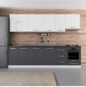 Resim Minar 290 Cm Mutfak Dolabı Beyaz Antrasit 290-A8 Beyaz 