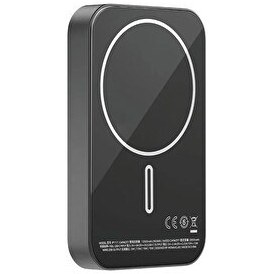 Resim Momax Black Wireless 5000 mAh MagSafe Uyumlu Kablosuz Powerbank 