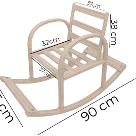 Resim Mobil Deco Şirin Ahşap Sallanan Sandalye Dinlenme Koltuğu Pembe (Doğal) 