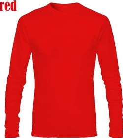 Resim Calmfastl Kore Pamuk Erkek T-shirt - Uzun Kollu Sokak Spor Modası Koşu Egzersiz Kıyafetikırmızı Kirmizi 