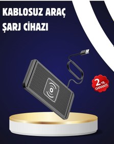 Resim Kaymaz Manyetik Kablosuz Şarj Pedi Araç, Ofis Ve Ev Kullanımına Uygun Siyah 