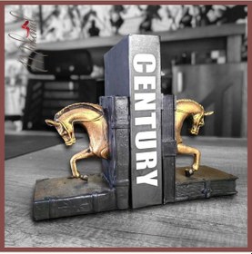 Resim Altın At Tasarımı Ile Siyah Kitap Tutucu Figür Dekoratif Masa Dek 