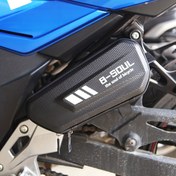 Resim Sol ve Sağ Motosiklet Asma Çantası Su Geçirmez Moda Motosiklet Asma Çantası Motosiklet Scooter Yan Kutu Çerçeve Sert Kabuk Çift Fermuar 
