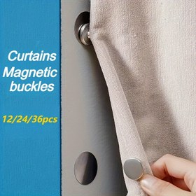 Resim 12/24/36 Adet Modern Metal Manyetik Perde Kancaları - Duş Perdeleri, Dikiş Kapatıcıları, Duvar ve Kapı Etiketleri için Kolay Kurulumlu Manyetik Klipsler 
