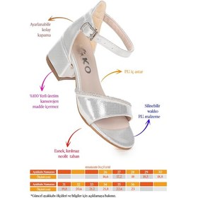 Resim Kiko Kids Elos Günlük Kız Çocuk 4 Cm Topuklu Sandalet Ayakkabı Altın 