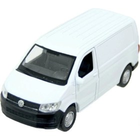 Resim Welly Metal Welly 1:38 Volkswagen Transporter T6 Van Çek Bırak Minibüs Beyaz Transporter T6 Van Min 