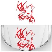 Resim Sones D-967 Kurt Kabilesi Desenli Araba Modifiye Dekoratif Çıkartma Kırmızı 