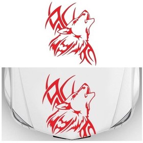 Resim Sones D-967 Kurt Kabilesi Desenli Araba Modifiye Dekoratif Çıkartma Kırmızı 