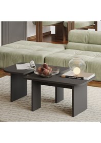 Resim Iris Modüler Orta Sehpa Modern Tasarım, Çok Amaçlı Kullanım Sehpa Antrasit 