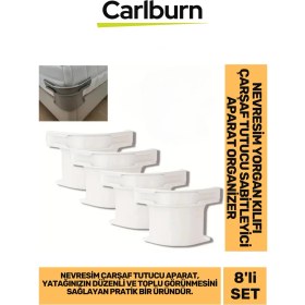 Resim Özel Üretim Kaymaz Pratik Nevresim Yorgan Kılıfı Çarşaf Tutucu Sabitleyici Aparat Organizer 8'li Set 