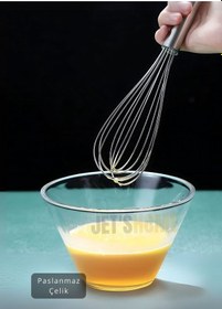 Resim Çelik Çırpıcı Küçük Boy Yumurta Çırpıcı Kek Çırpıcı Çorba Çırpıcısı 20 Cm Metalik Gri 