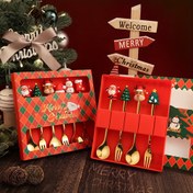 Resim 2/4/6 parça Festive Noel Kahve Kaşığı Seti, Paslanmaz Çelik Tatil Sofrası ile Noel Baba, Ağaç ve Yıldız Tasarımları, Kahve, Çay, Tatlı, Çorba için Mükemmel - Noel, Cadılar Bayramı, Paskalya, Hanuka, Şükran Günü için İdeal Hediye 