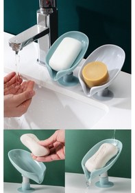 Resim Yeşil 1 Adet Vantuzlu Su Giderli Sabunluk Şık Tasarımlı Su Tutmaz Katı Sabunluk Diğer 