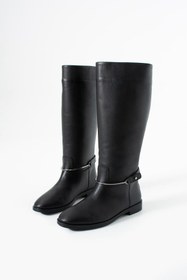 Resim Eataly Shoes Henna Siyah Hakiki Deri Binici Çiz e 